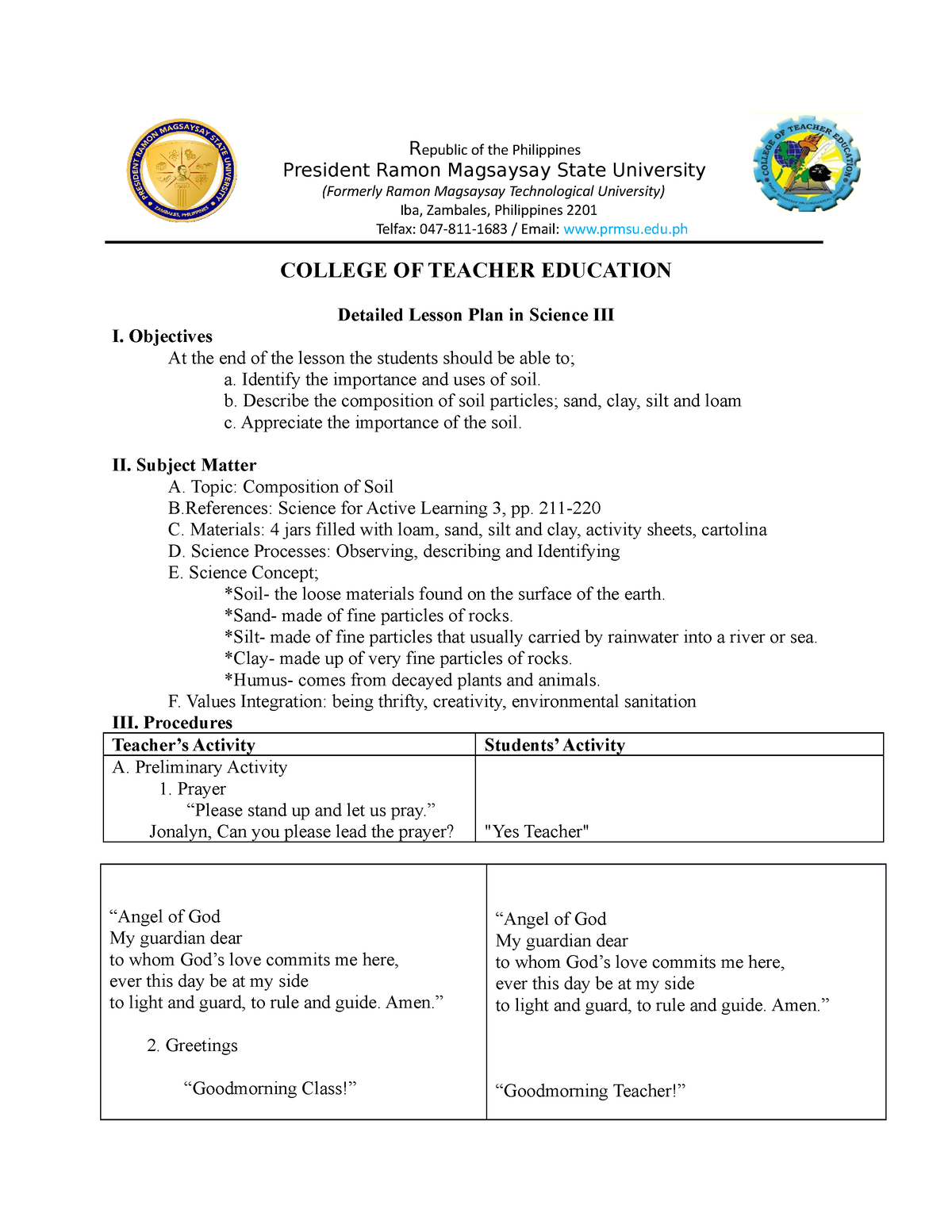 DLP In Science III BEED 4A Elvira Cuesta - Republic Of The Philippines ...