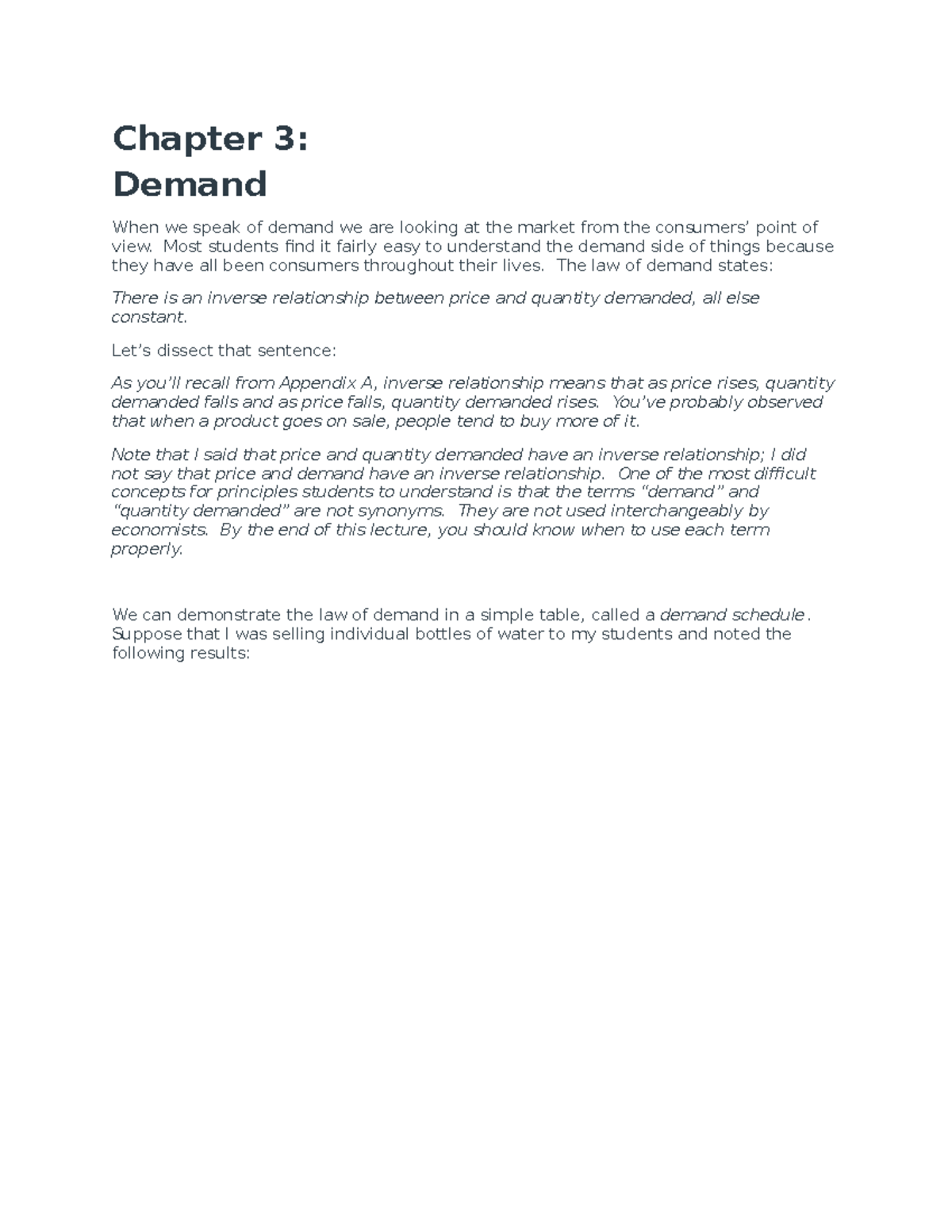 Chapter 3 - Demand - Chapter 3: Demand When We Speak Of Demand We Are ...