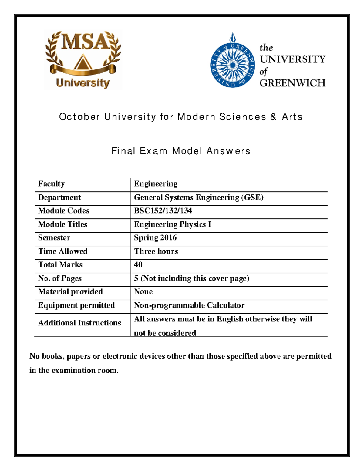 Final Exam - Spring 2016 - Oc t obe r U nive rsit y for M ode rn Sc ie ...