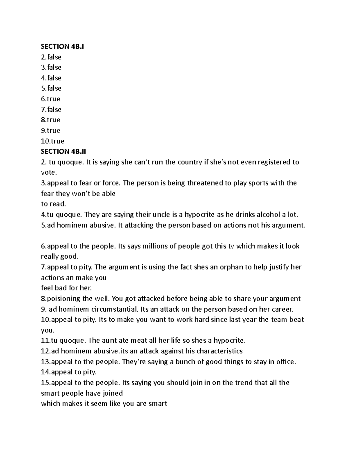 Homework 7 phil 102 book Logic by Stan SECTION 4B 2 3 4 5
