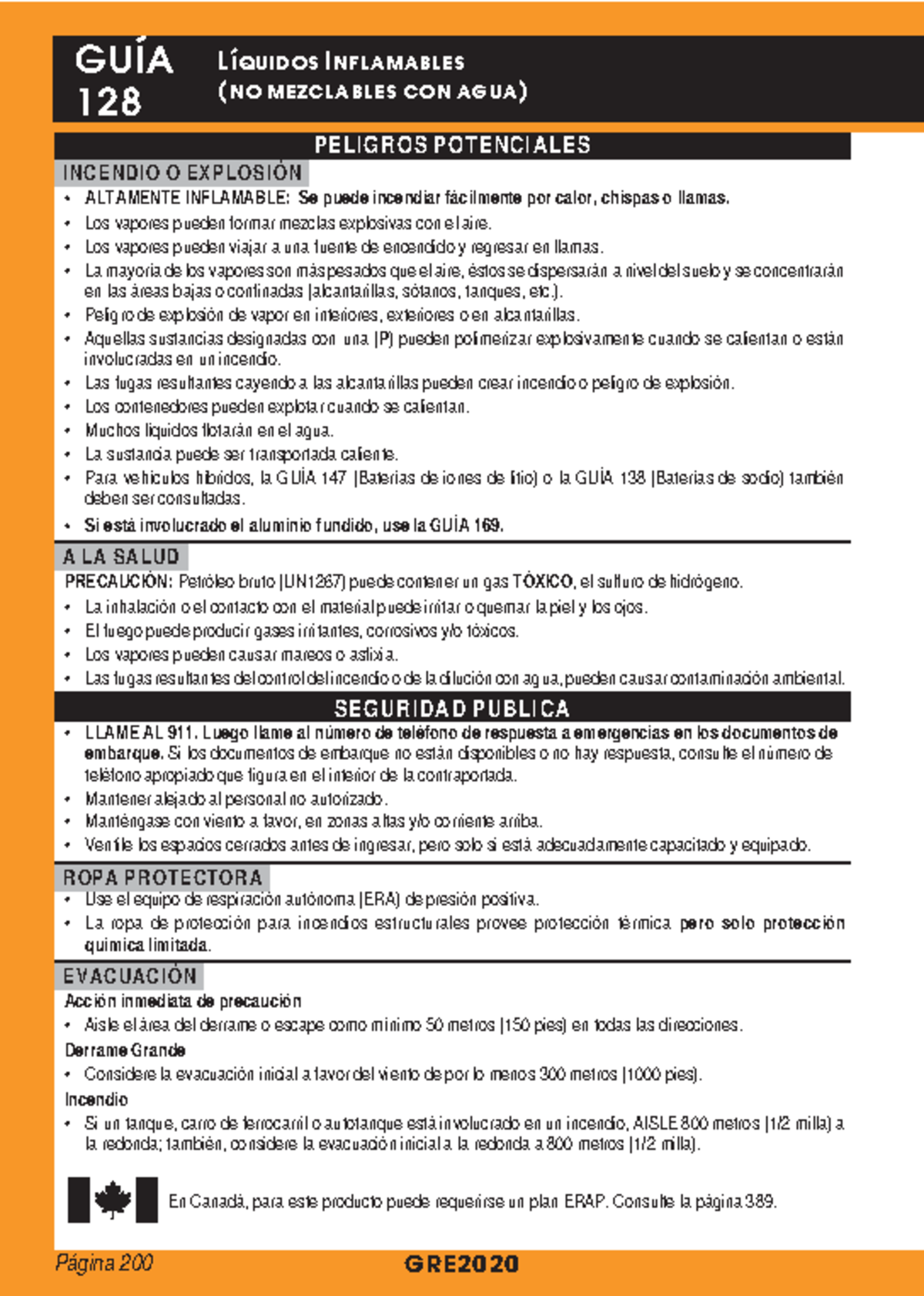 GRE UN-1133 - MATPEL GUIA-GRE - PELIGROS POTENCIALES INCENDIO O ...