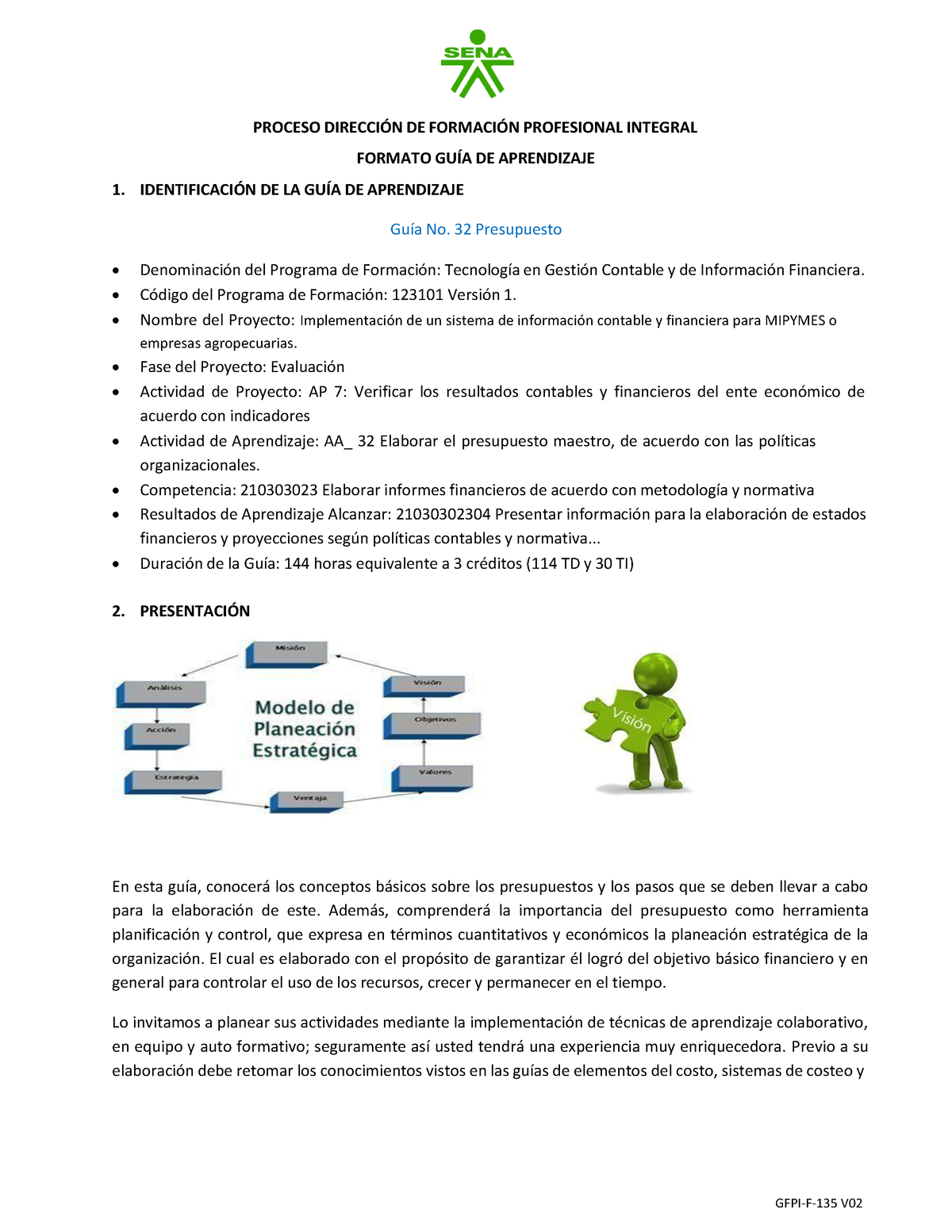 Guía 32 Presupuesto - PROCESO DIRECCI”N DE FORMACI”N PROFESIONAL ...