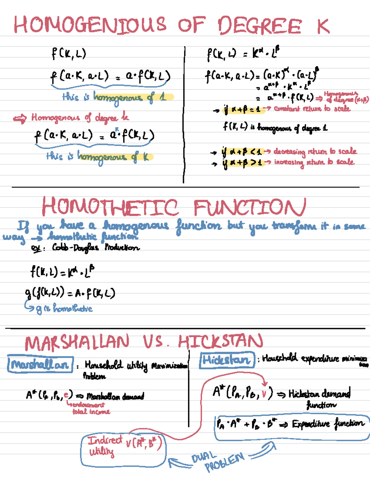 Homogenous Degree Of K Econ 3362 Studocu