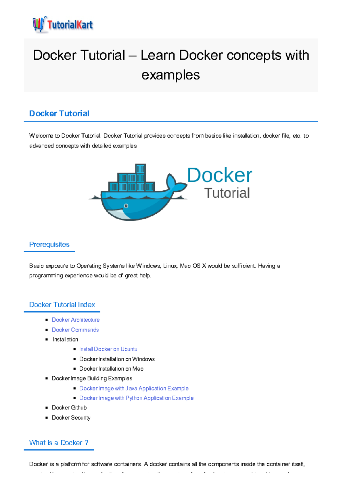 Docker-tutorial - Docker - Docker Tutorial Welcome To Docker Tutorial ...