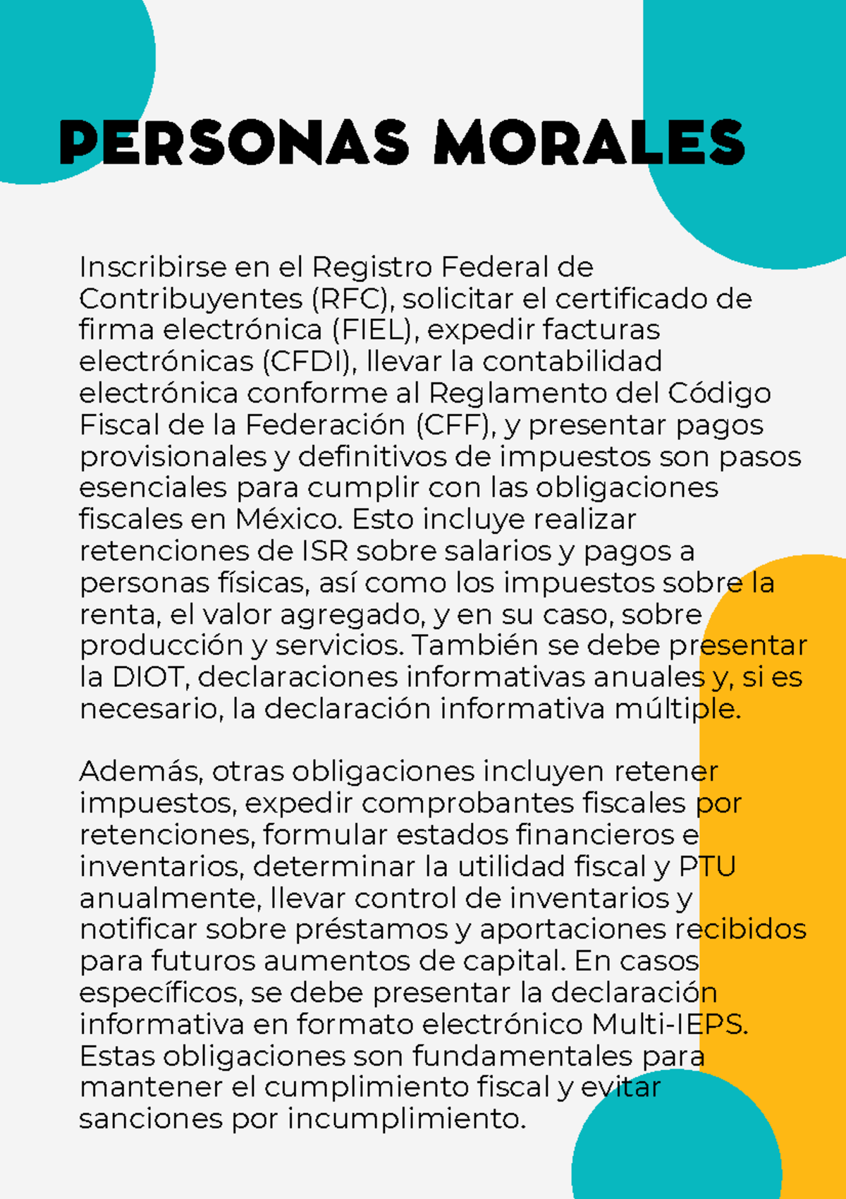 Obligaciones de las personas morales y físicas - Inscribirse en el ...