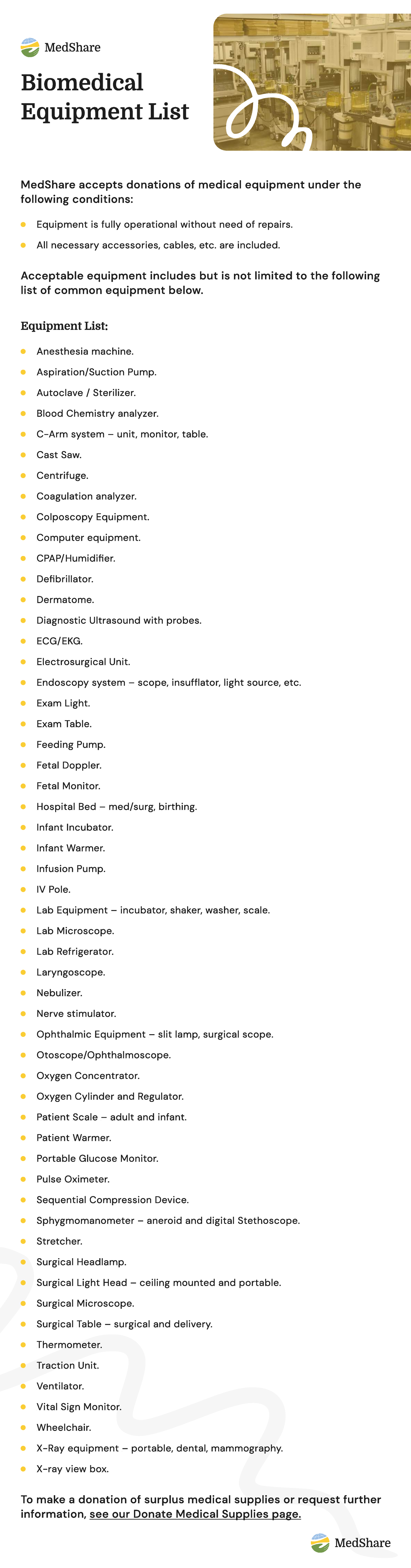 PDF-Surplus Bio Medical Equipment - Biomedical Equipment List MedShare ...