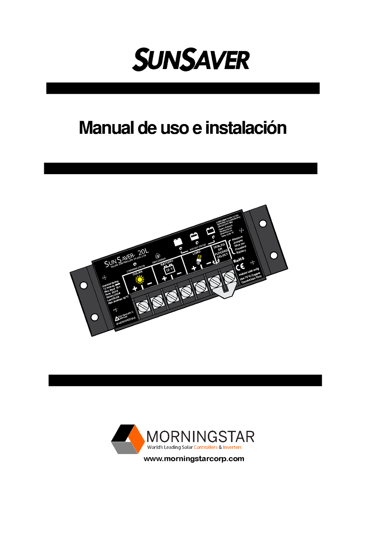 Operation manual sunsaver es morningstarcorp Manual de uso e