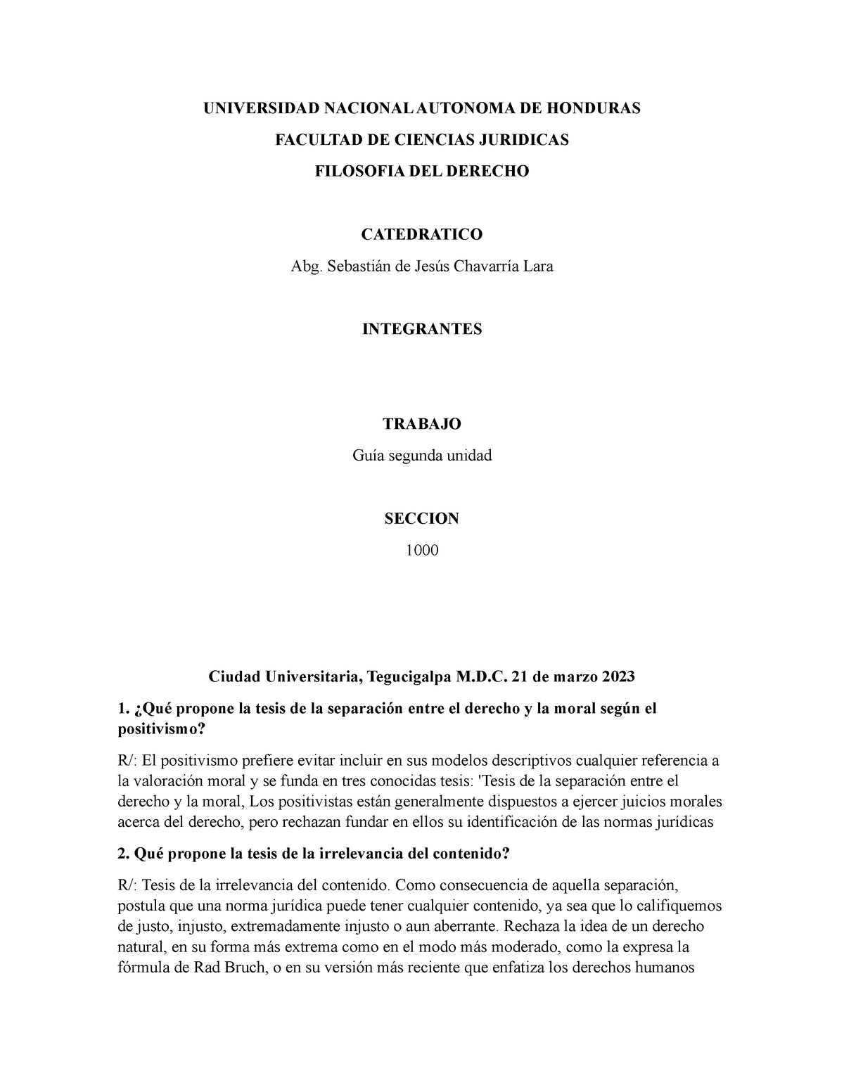 Guia 2 Parcial Universidad Nacional Autonoma De Honduras Facultad De Ciencias Juridicas 4277