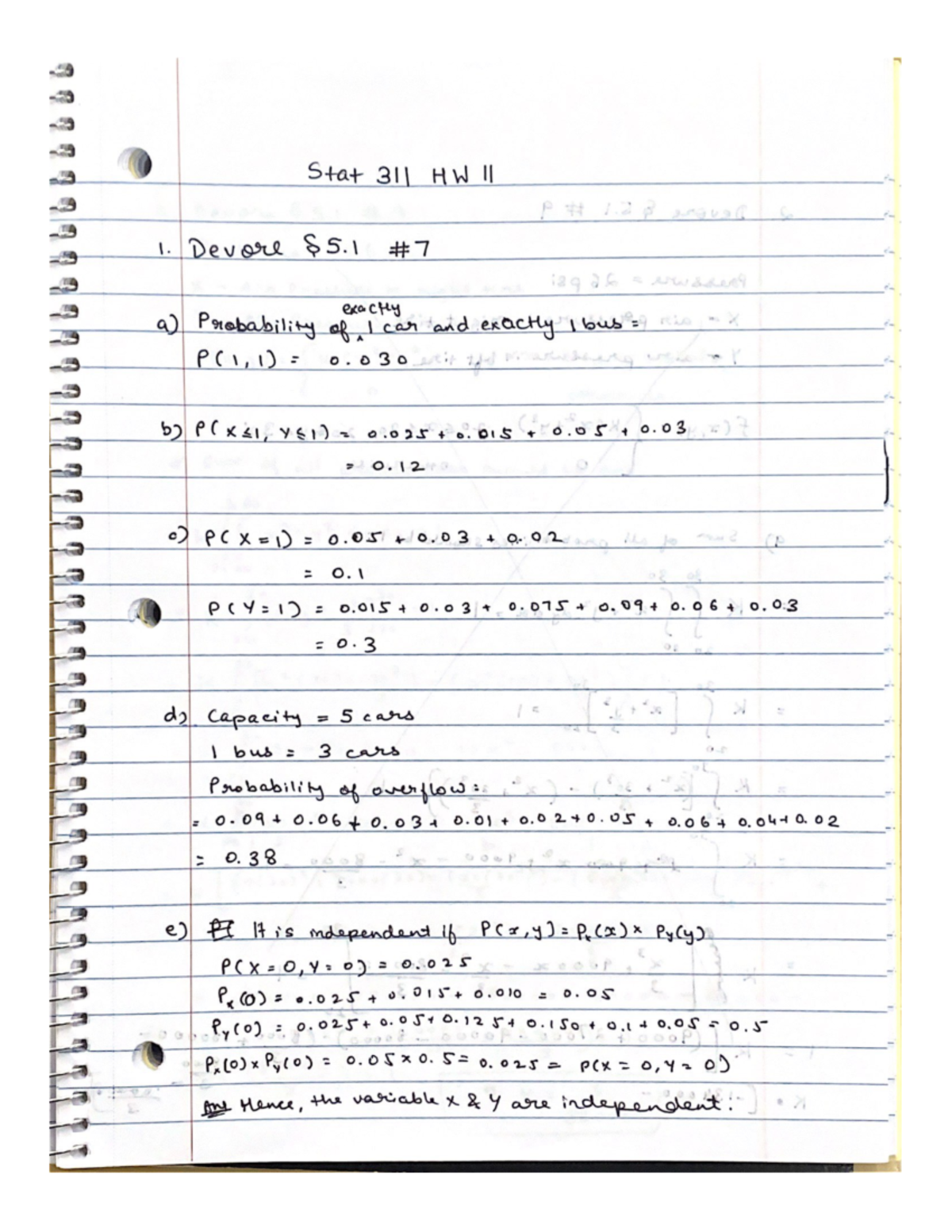 Stat 311 HW11 - Statistics Homework - Stat 311 HW 1. Devore Exactly A ...