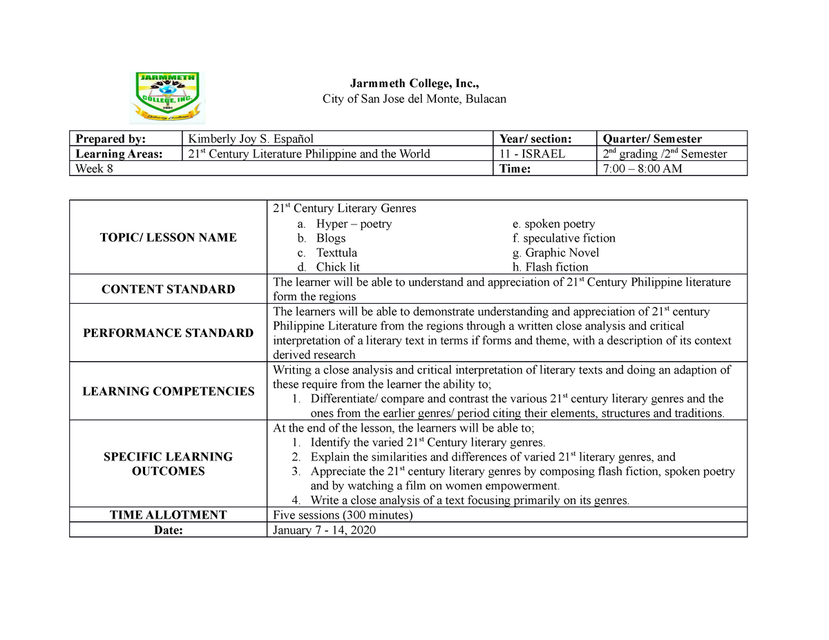 lesson-plan-in-21st-century-literature-p-jarmmeth-college-inc-city