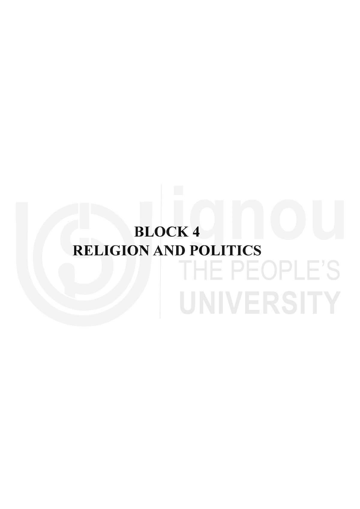 Block-4 - Chapter And Its Notes - BLOCK 4 RELIGION AND POLITICS ...