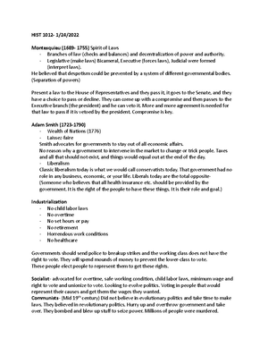 HIST 1012- 1:19:2022 - Christopher Blackburn - HIST 1012- 1/19/ Week 2 ...