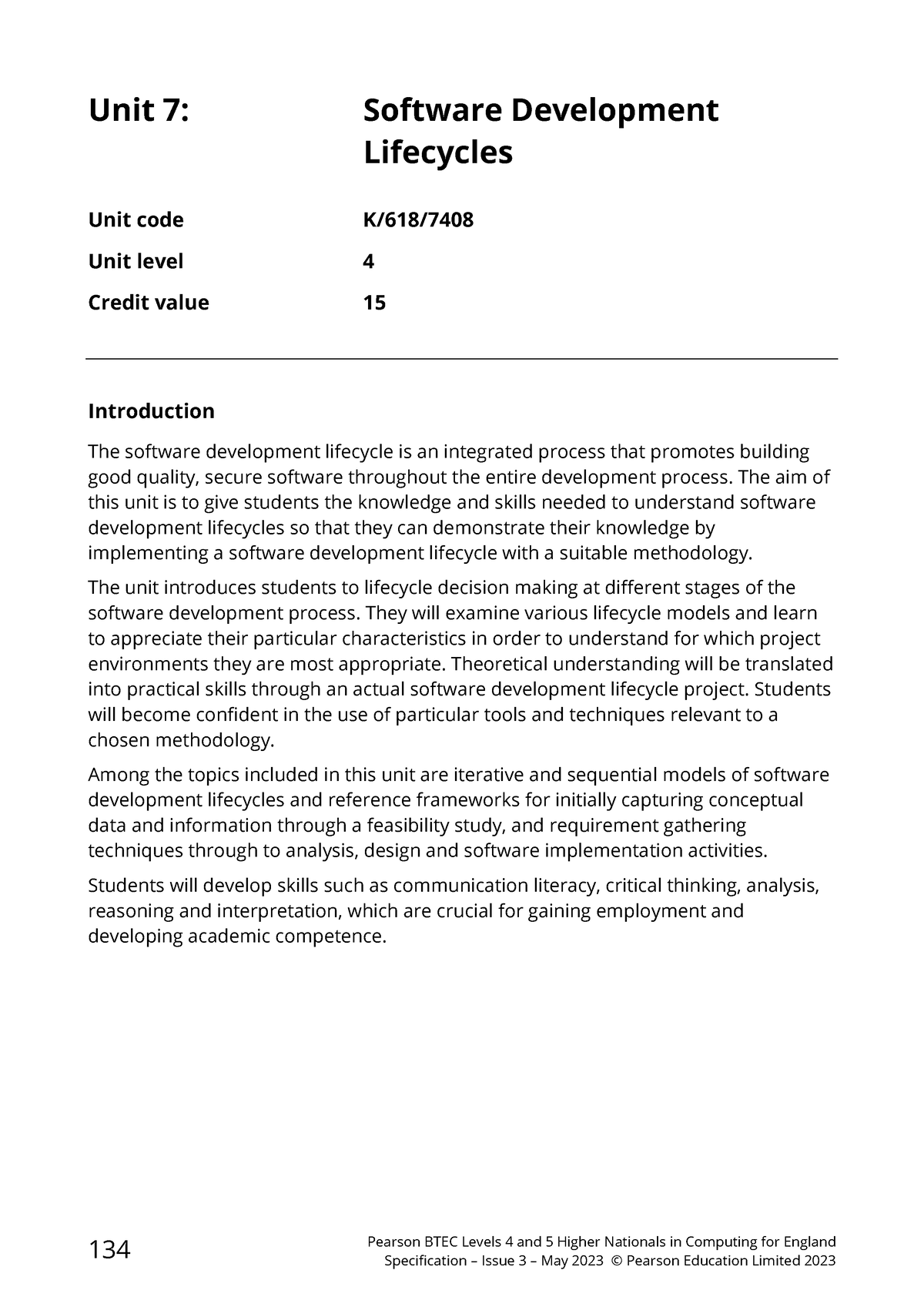 Software Development Life Cycles - Pearson BTEC Levels 4 and 5 Higher ...