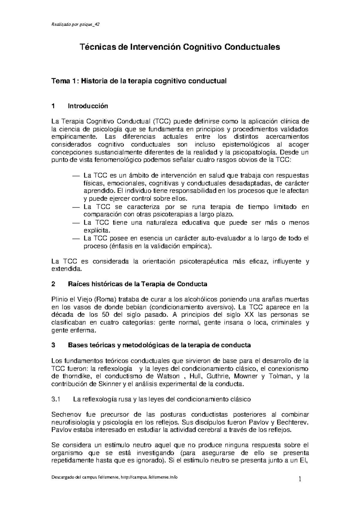 Temas 1 12 Tcc Técnicas De Intervención Cognitivo Conductuales Tema 1 Historia De La Terapia 5877