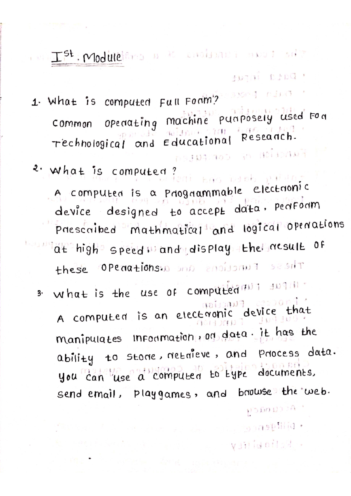 BSC IT 1st Sem Foundation Of IT Part-1 - Bsc. Computer Science - Studocu