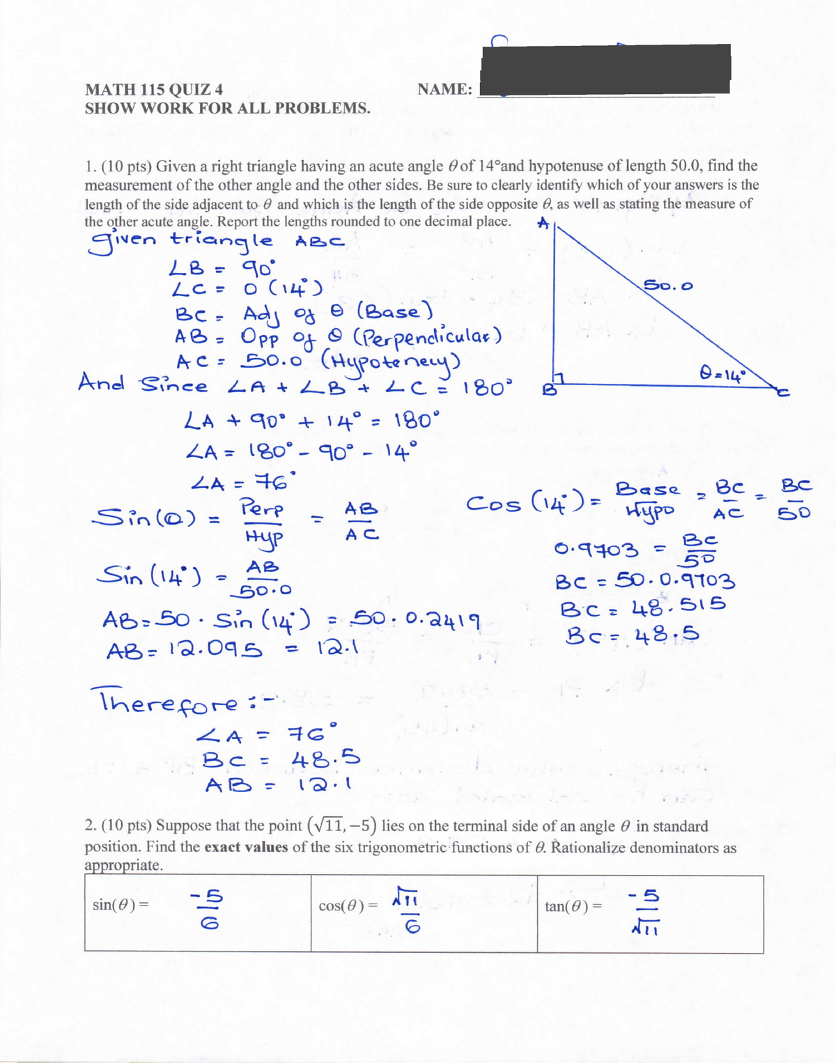 Math115 Quiz4 - Quiz 4 - MATH 115 - UMGC - Studocu