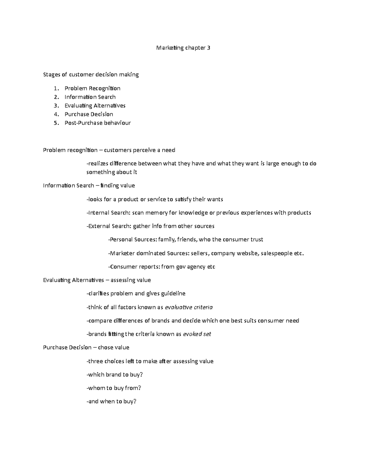 MKTG 1102 chapter 3 textbook notes essentials of marketing - Marketing ...