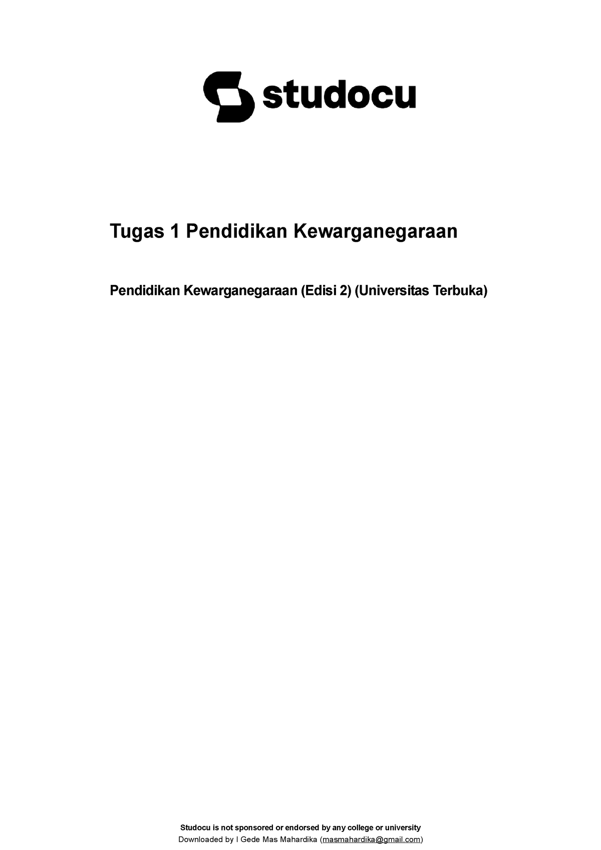 Tugas 1 Pendidikan Kewarganegaraan - Tugas 1 Pendidikan Kewarganegaraan ...