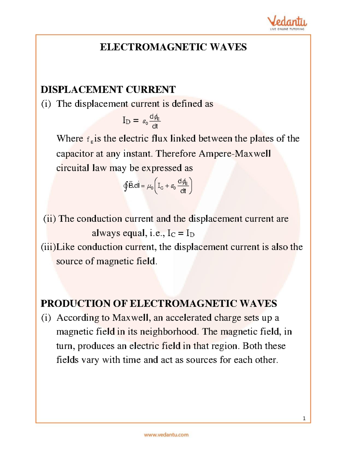 JEE Main 2025 Waves Revision Notes Free PDF DownloadYSICS