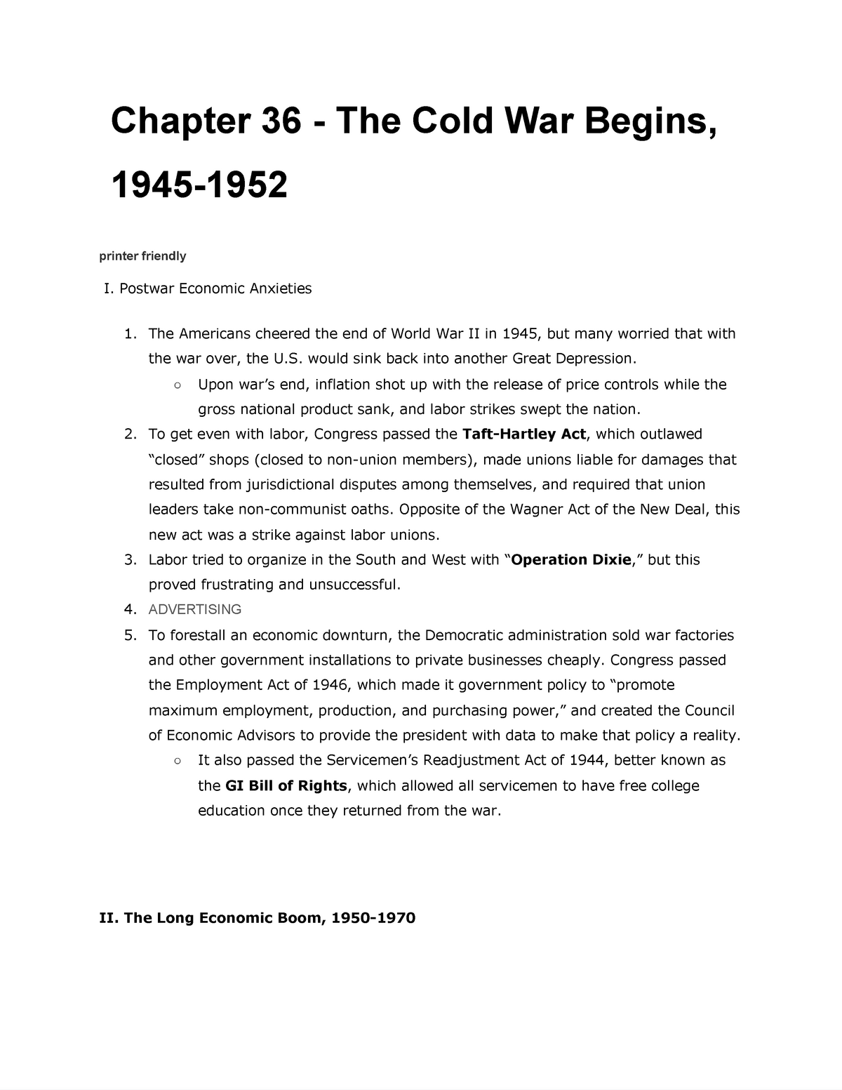 Chapter 36 - The Cold War Begins, 1945-1952 - Chapter 36 - The Cold War ...