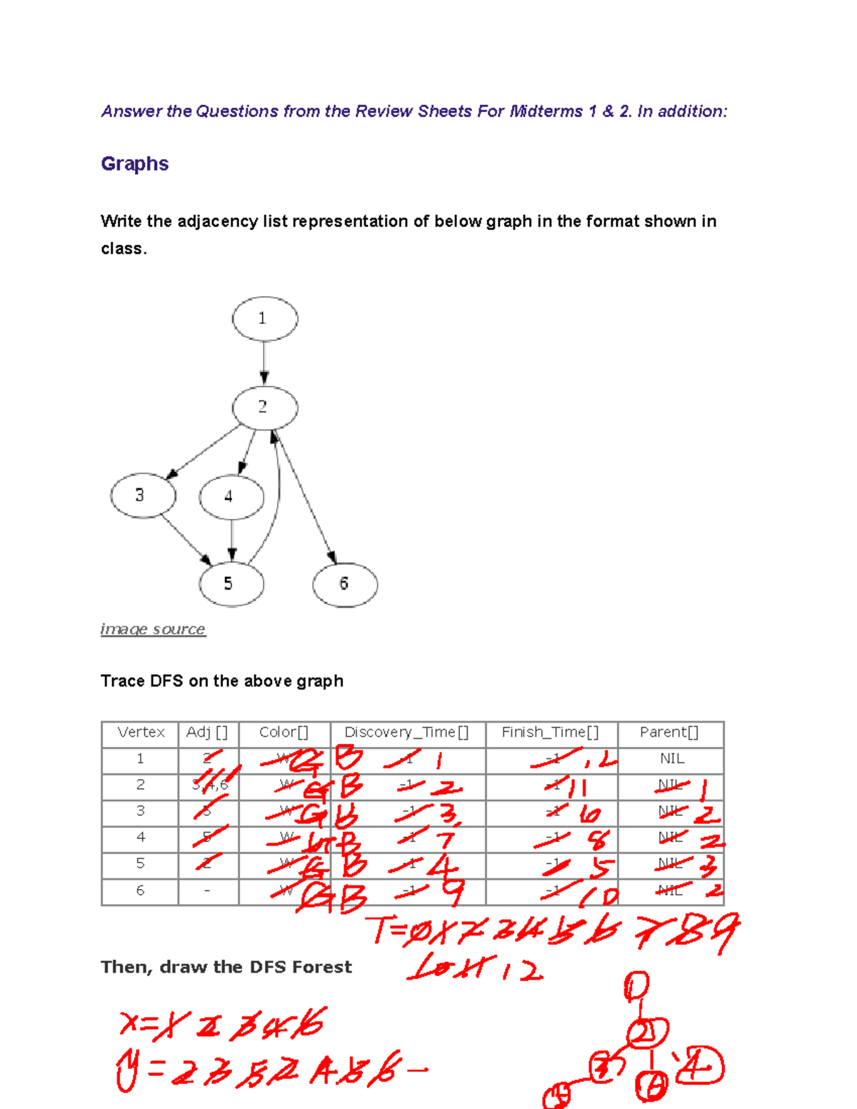 Final Exam Review - Answer The Questions From The Review Sheets For ...