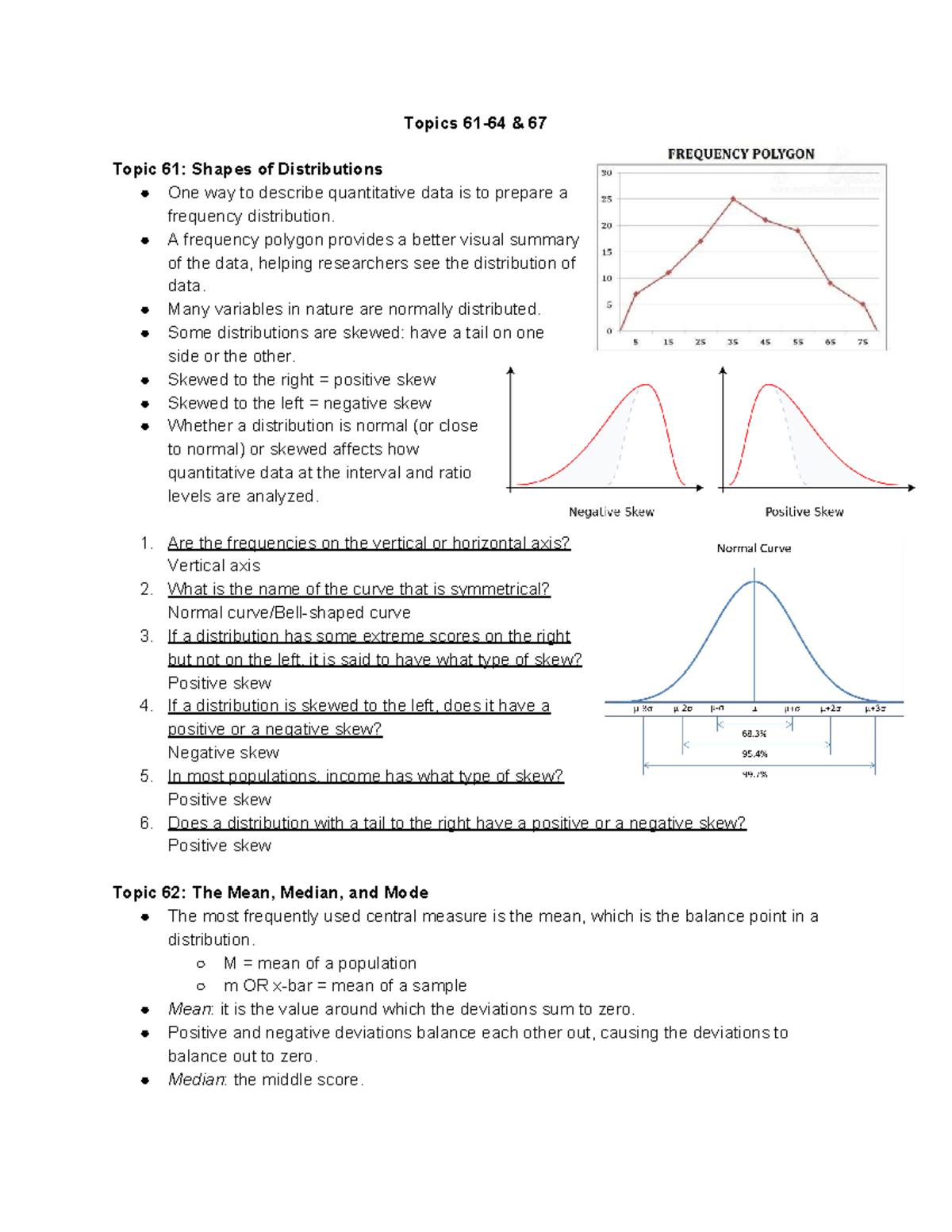 Topics 61-64 and 67 - Professor Purcell - Topics 61-64 & 67 Topic 61 ...