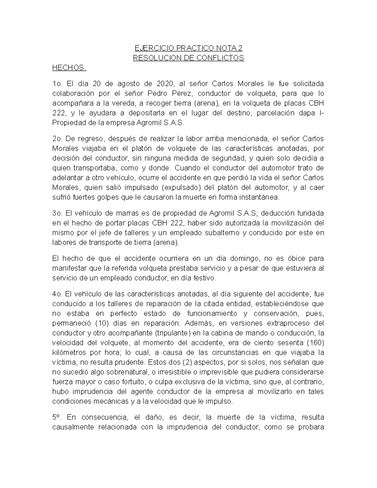 Segundo Parcial Resolucion DE Conflictos - EJERCICIO PRACTICO NOTA 2 ...