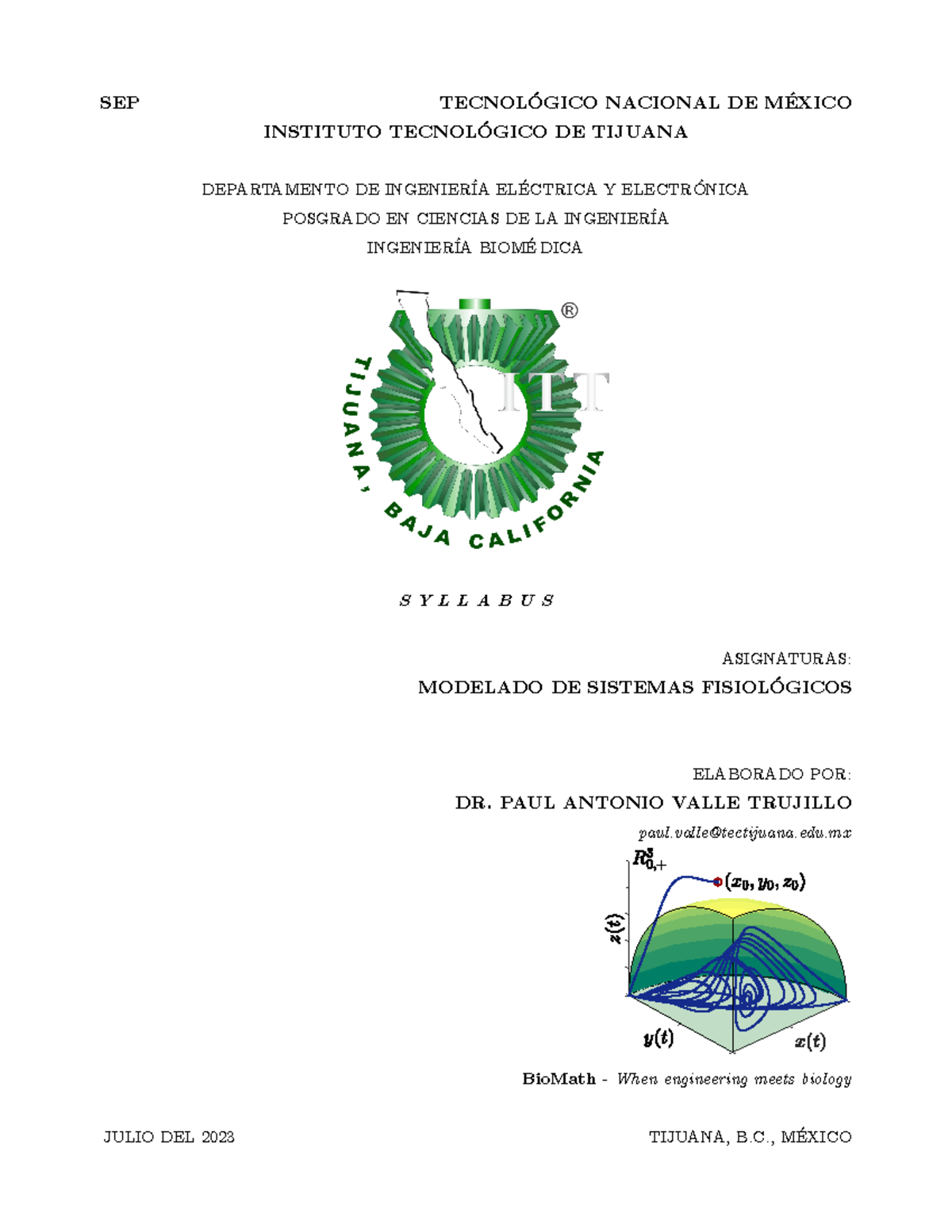 Modelado De Sistemas Fisiologicos - SEP TECNOL”GICO NACIONAL DE M ...