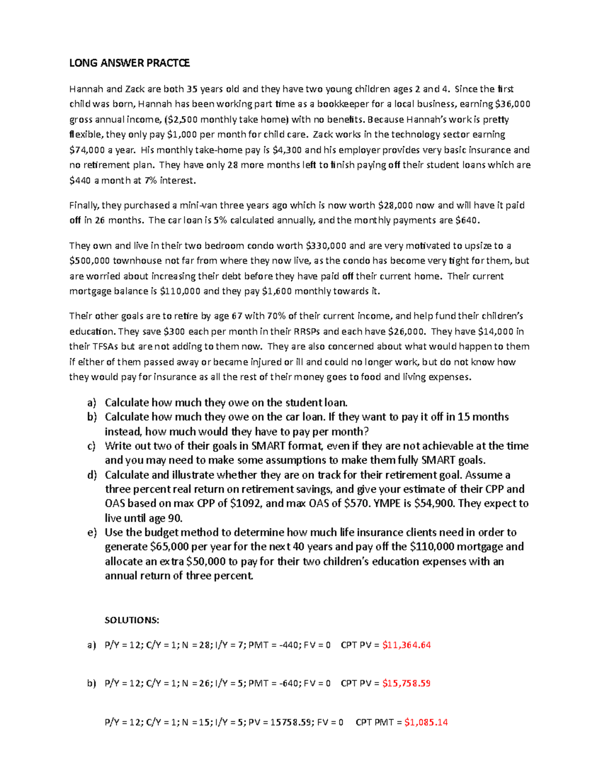 Long Answer Practice Solutions W22 - LONG ANSWER PRACTCE Hannah and ...