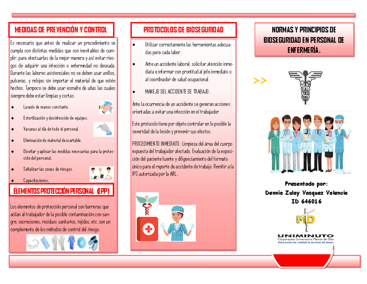 Folleto Bioseguridad Personal De Enfermeria Normas Y Principios De Bioseguridad En Personal De