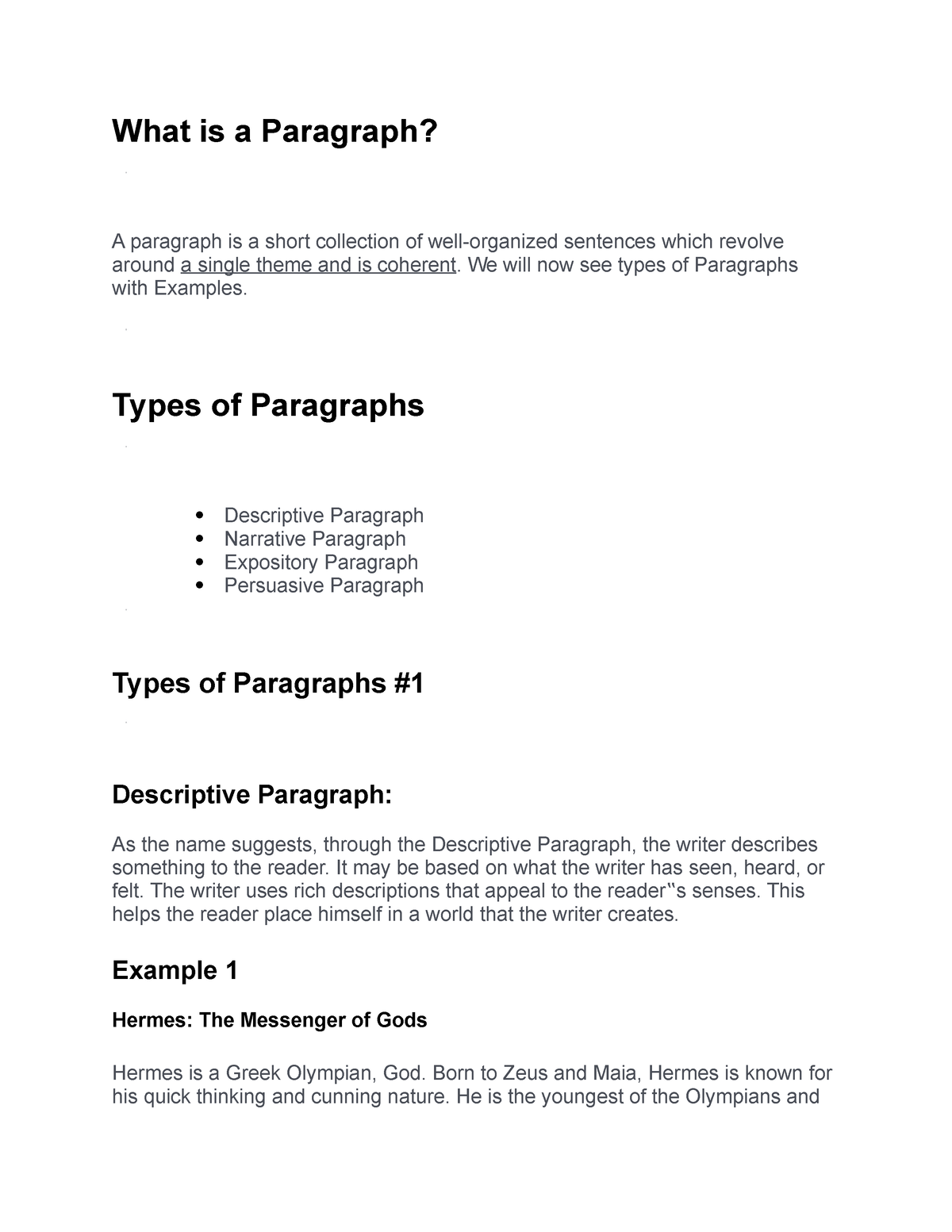 What is a Paragraph - We will now see types of Paragraphs with Examples ...