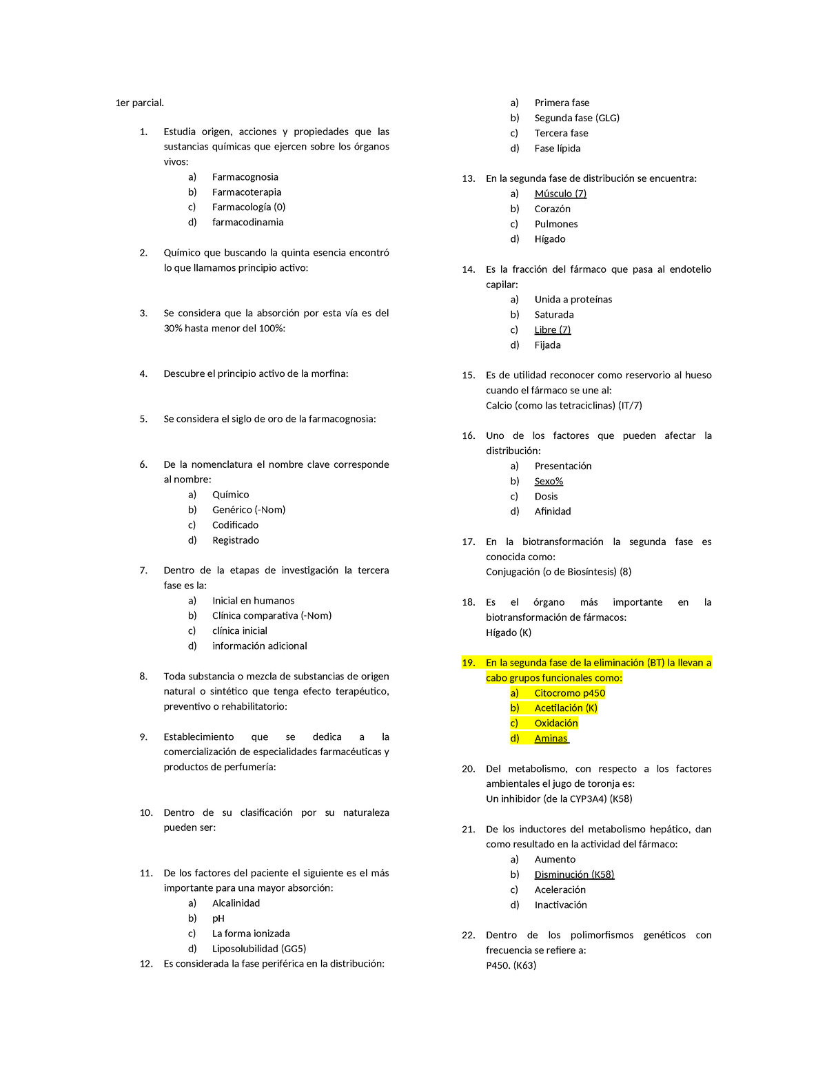 Farmabend Gu A Para Examen De Farmacolog A B Sica Uabc Er Parcial