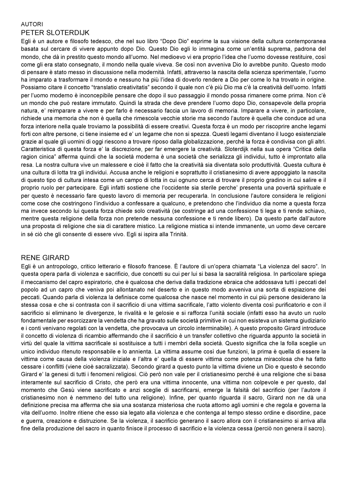 Documento 2 - Riassunto Autori E Religoni Chiesti Sempre Durante Gli ...