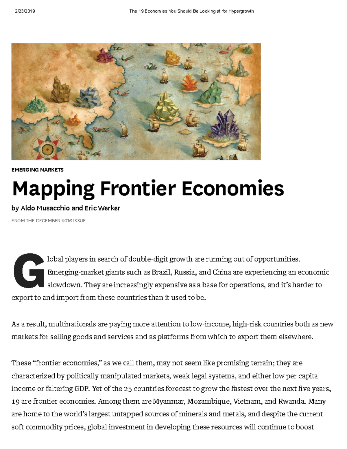 Mapping Frontier Economies - EMERGING MARKETS Mapping Frontier ...