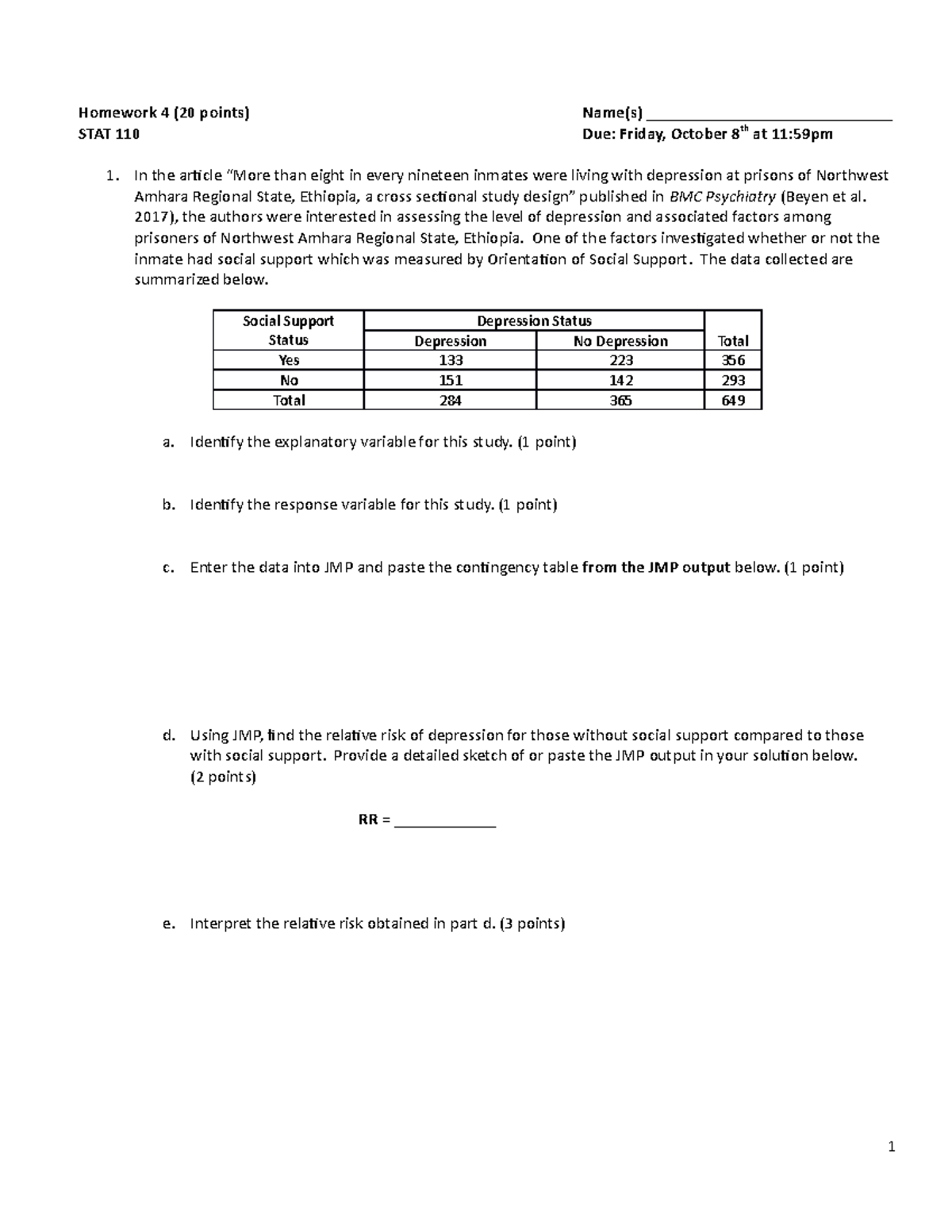 Homework 4 - Categorical notes - Homework 4 (20 points) Name(s