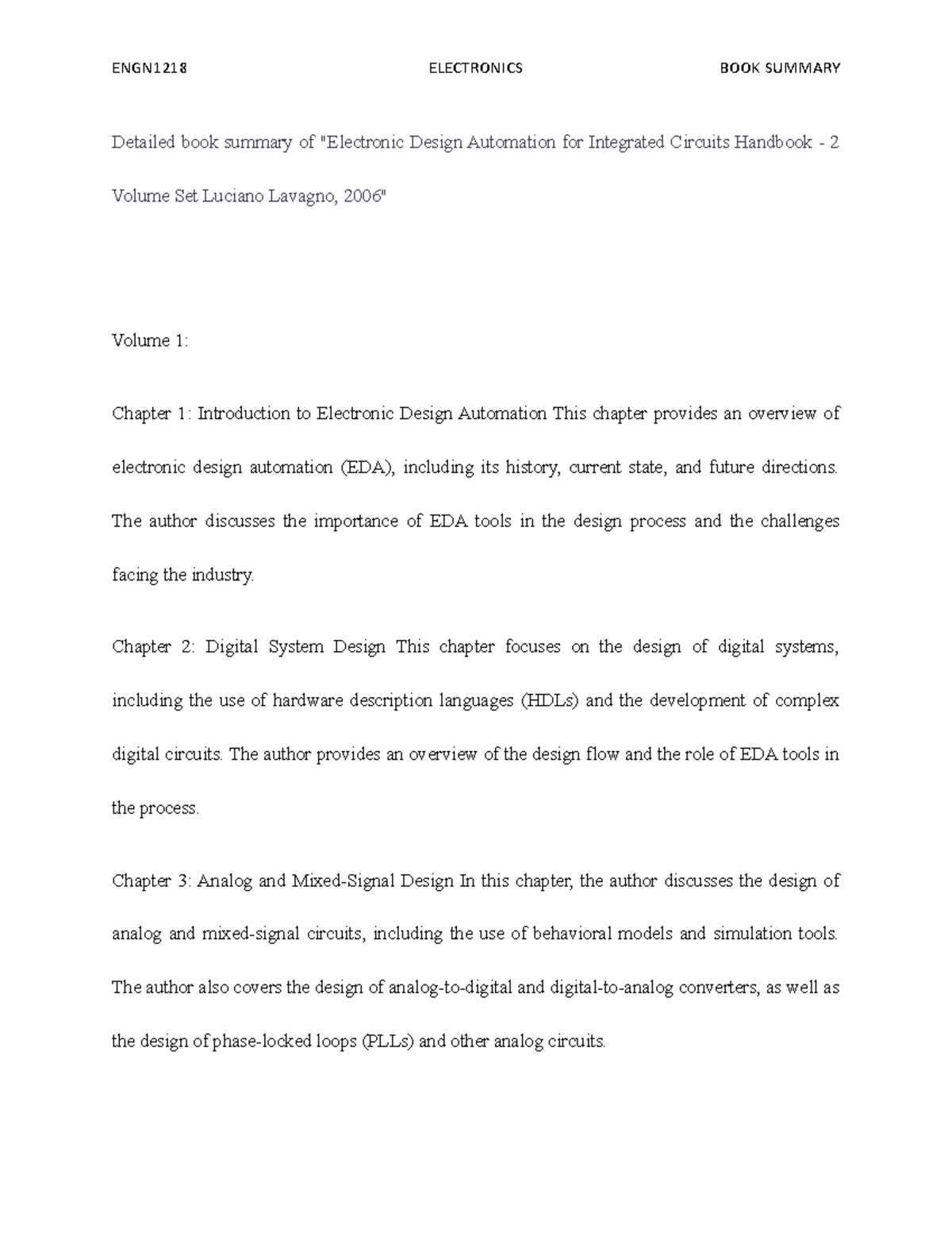 Detailed book summary of Electronic Design Automation for Integrated ...