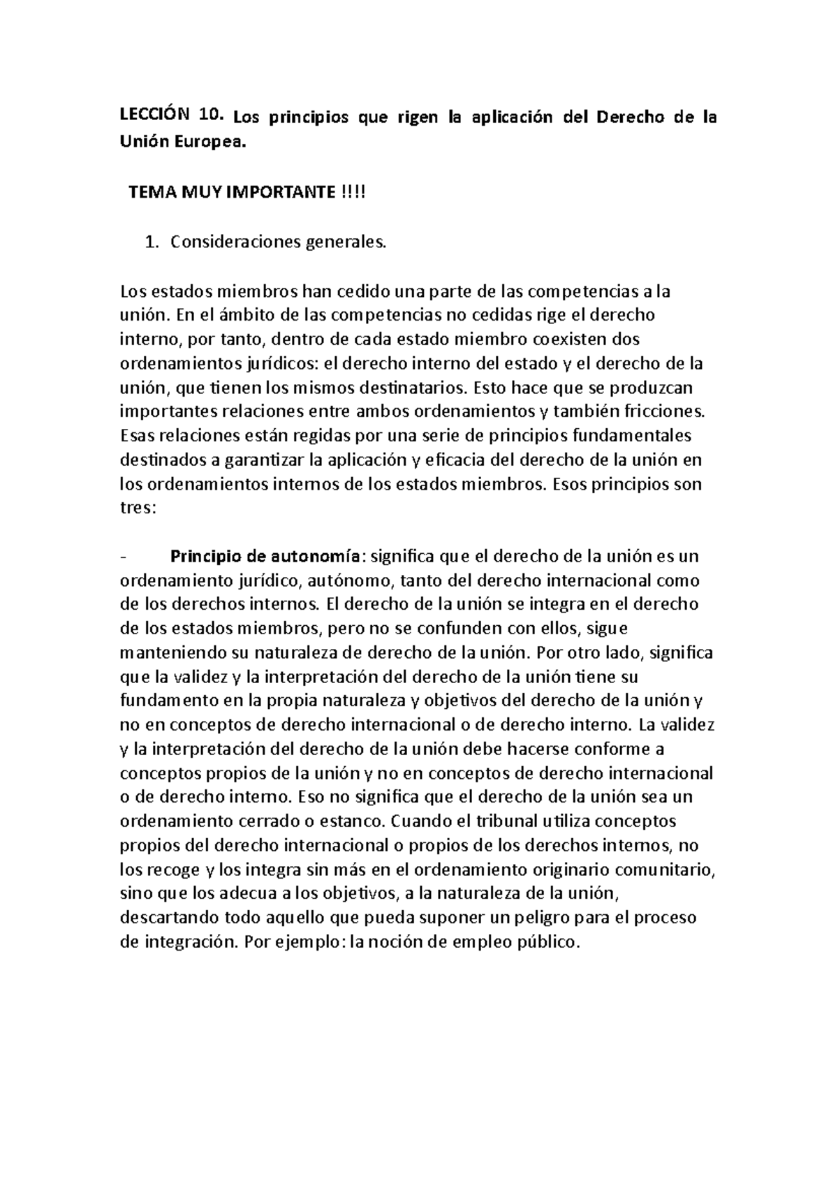 Lección 10 DUE - Resumen tema 10 Derecho de la Unión Europea ...