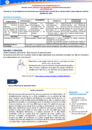 Activ. 01- 2° - FICHA - 2 ° Experiencia de aprendizaje n° 7 ...