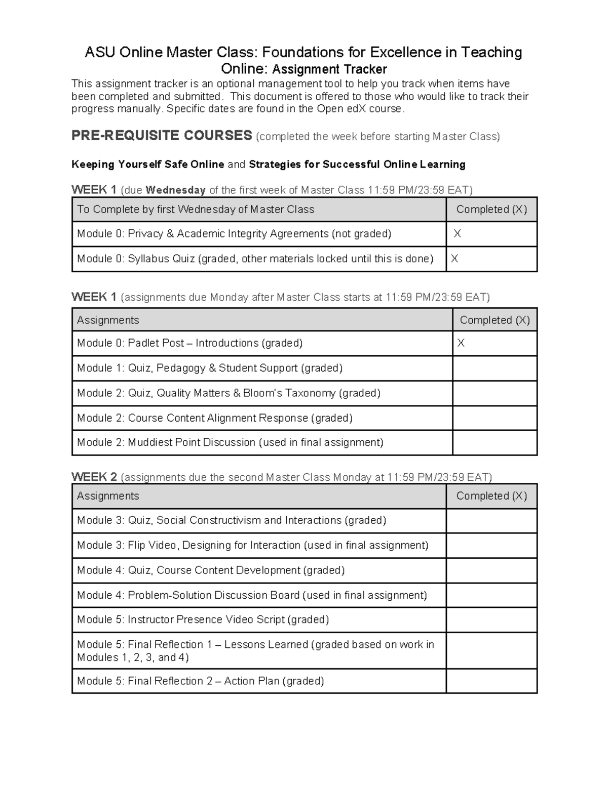 Ethiopia 8 Assignment - ASU Online Master Class: Foundations for ...