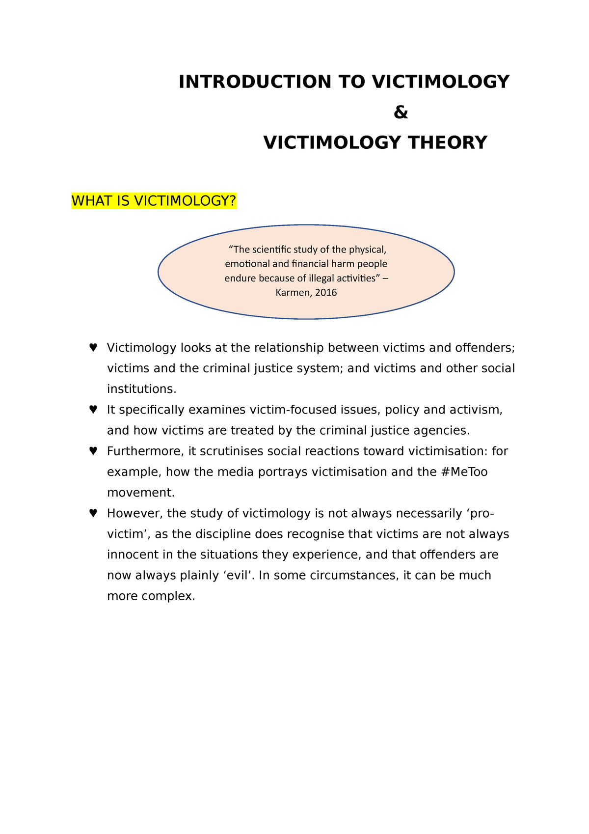 what is victimology essay