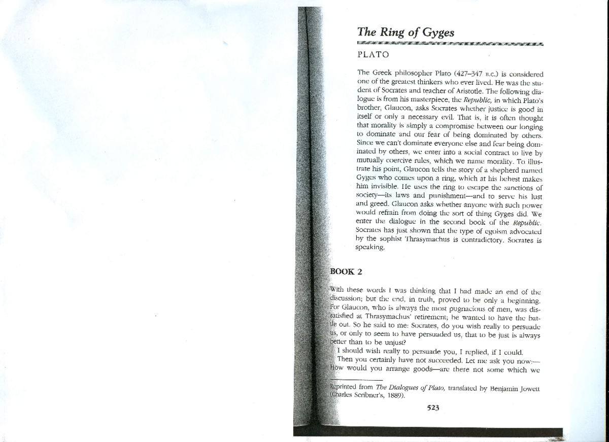 Ring of Gyges PDF - Summary Ethics - 304 - Studocu