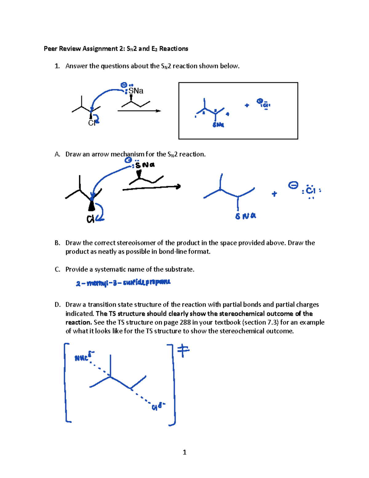 Peer+Review+2 2 - Kristi DeBoeuf - Peer Review Assignment 2: SN2 and E ...