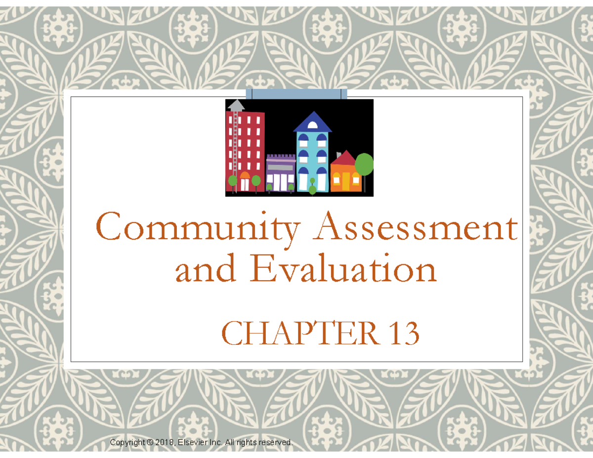 Chapter 13, Community Assessment - CHAPTER 13 Community Assessment And ...