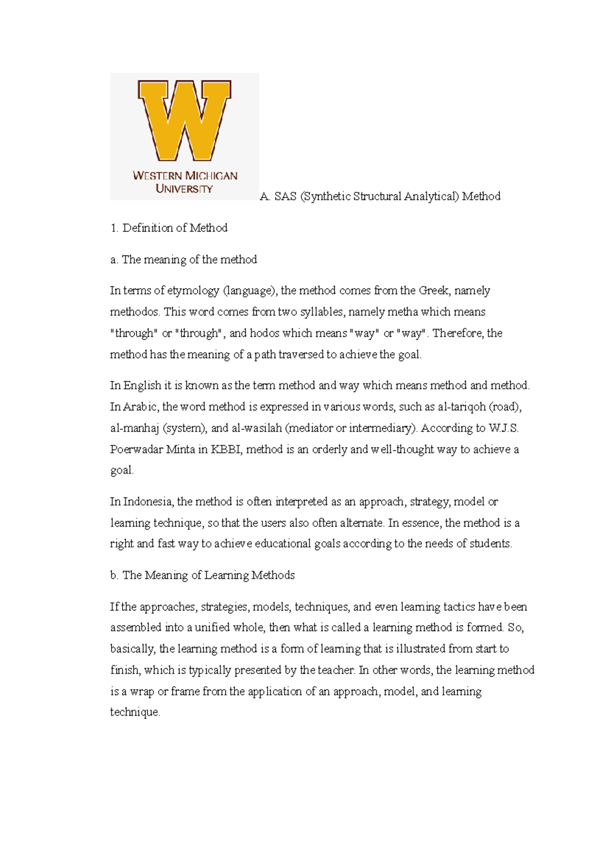 52 - Business - A. SAS (Synthetic Structural Analytical) Method ...