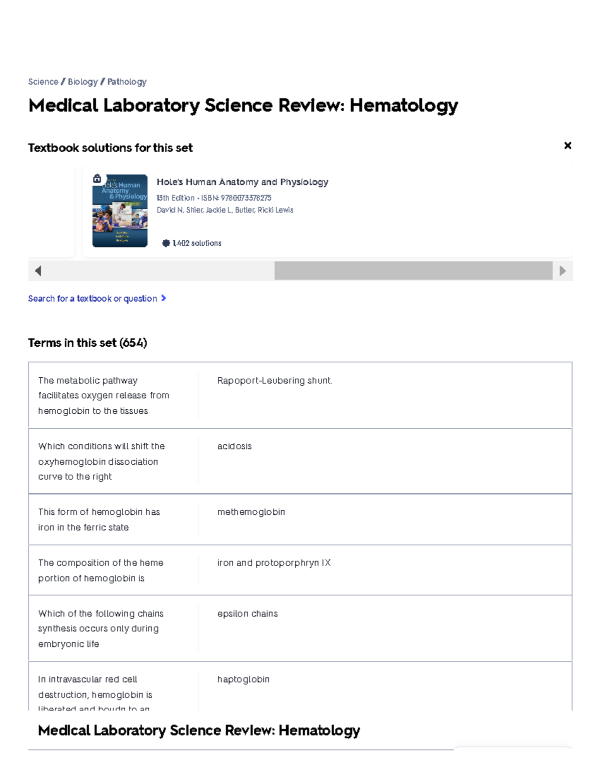 Medical Laboratory Science Review Hematology Flashcards Quizlet
