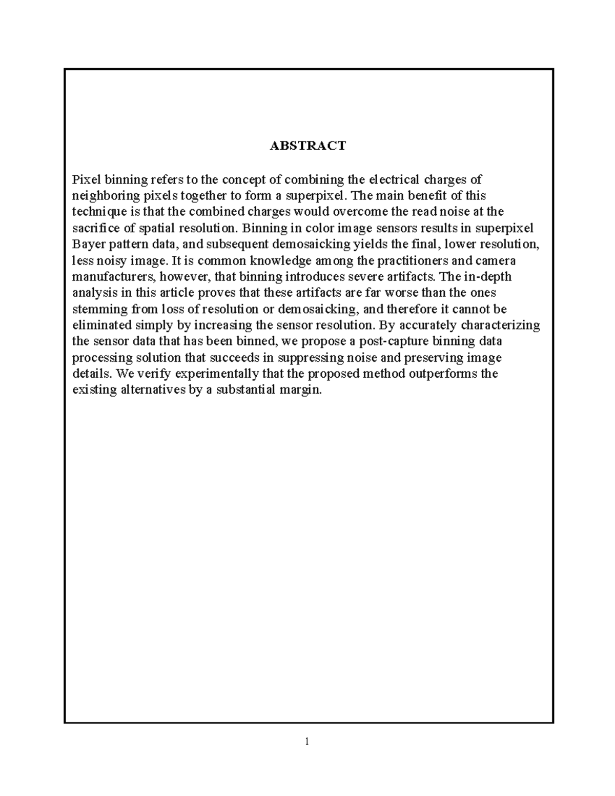 Abhijith index - pixel bining - ABSTRACT Pixel binning refers to the ...