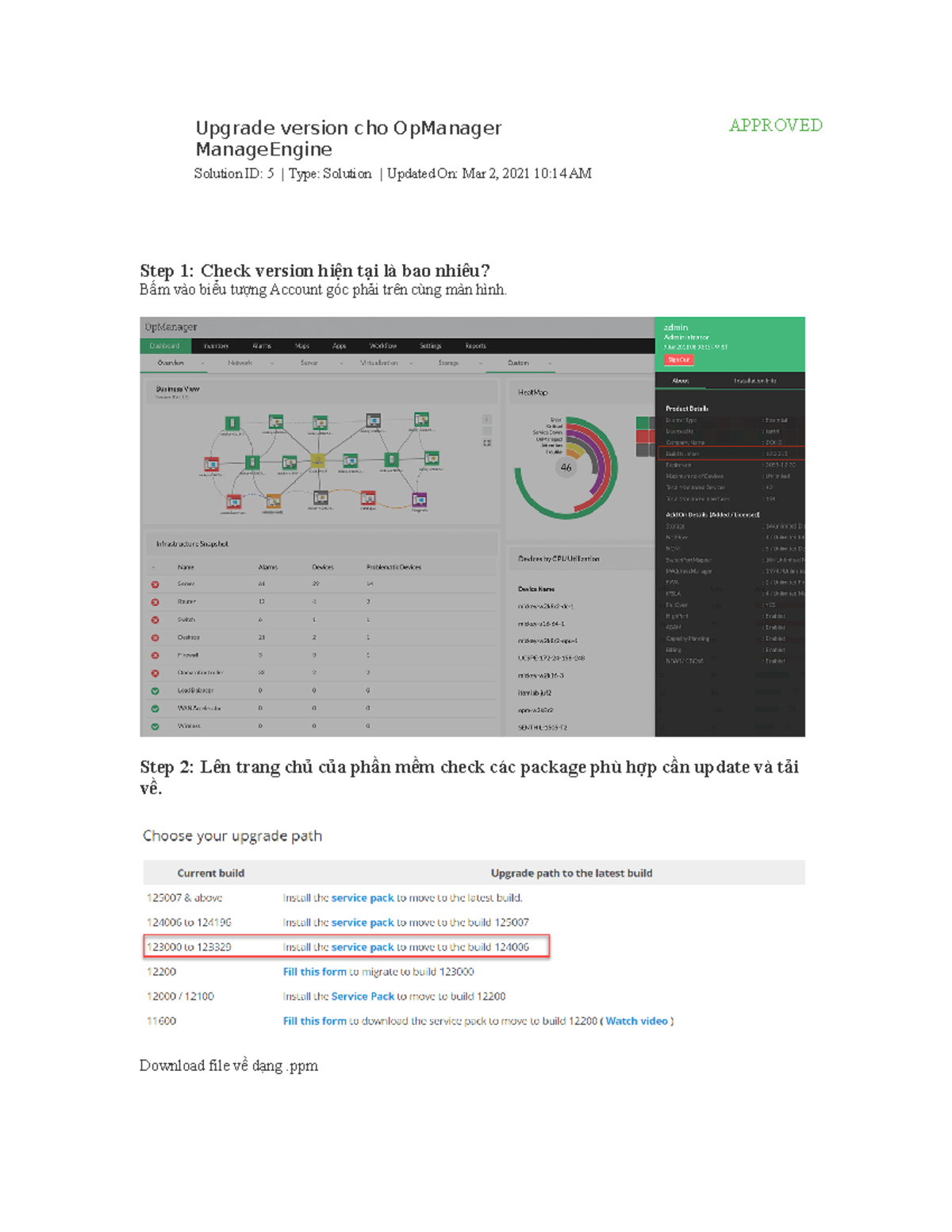 Upgrade version cho Op Manager Manage Engine Upgrade version cho