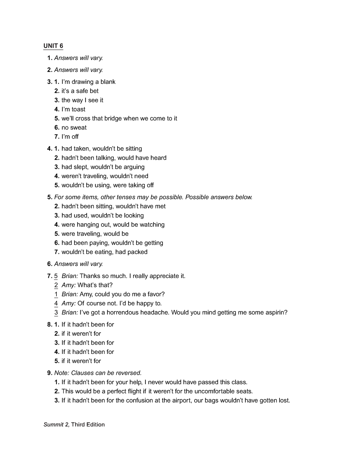 summit-2b-wb-answer-keys-3rd-edition-unit-6-answers-will-vary