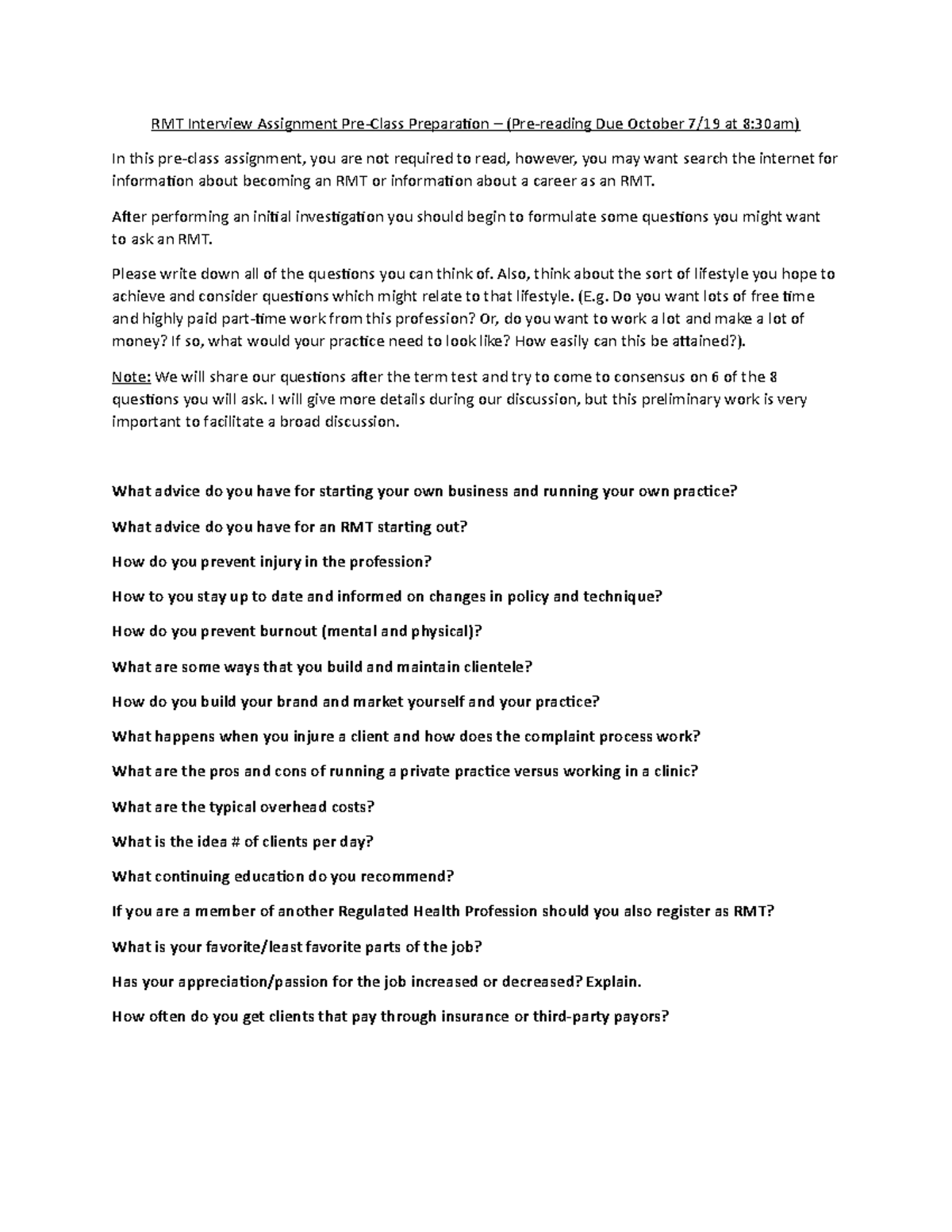 2019 1007 week6 prereading RMT interview prep - RMT Interview ...