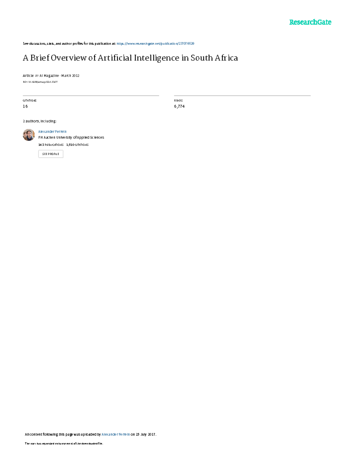 A brief overview of artificial intelligence in sou see discussions